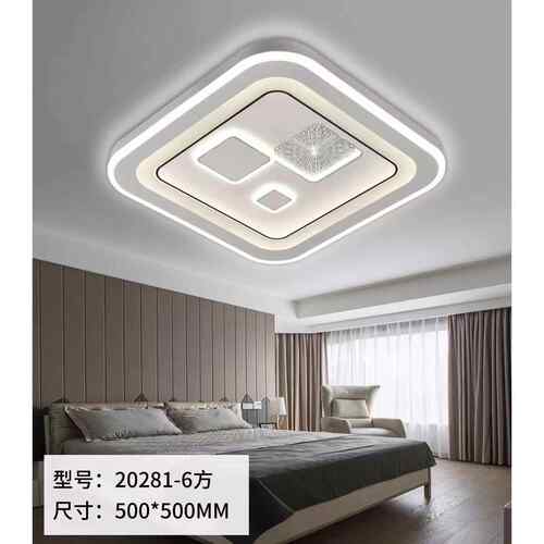 新款房间圆形吸顶灯LED压克力简约现代智能语音卧室长方形餐客厅