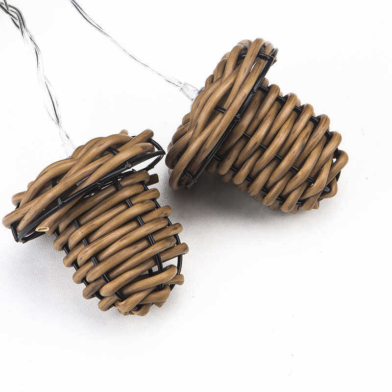 仿藤山果灯饰灯罩藤球灯串室内室外装饰灯串挂件装饰品藤球工艺品