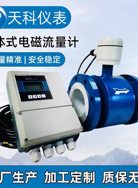 电磁流量计智能数显DN100分体式插入式测污水废水定做电磁流量计