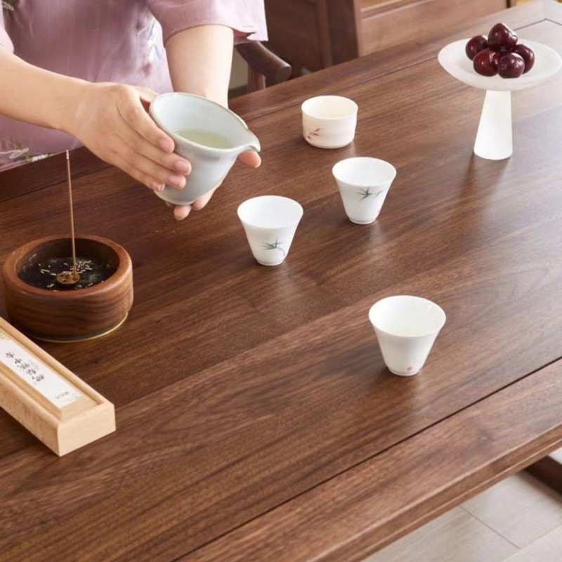 新中式阳台茶桌椅组合老榆木茶桌禅意茶台实木小茶桌家用小型茶桌