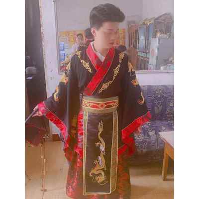 正品古代秦始皇服装秦朝皇帝服龙大王汉武大帝子服戏服袍影楼演出