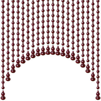 精品全桃木珠帘水晶遮挡卫生间隔断帘入户门对门帘玄关卧室帘子免