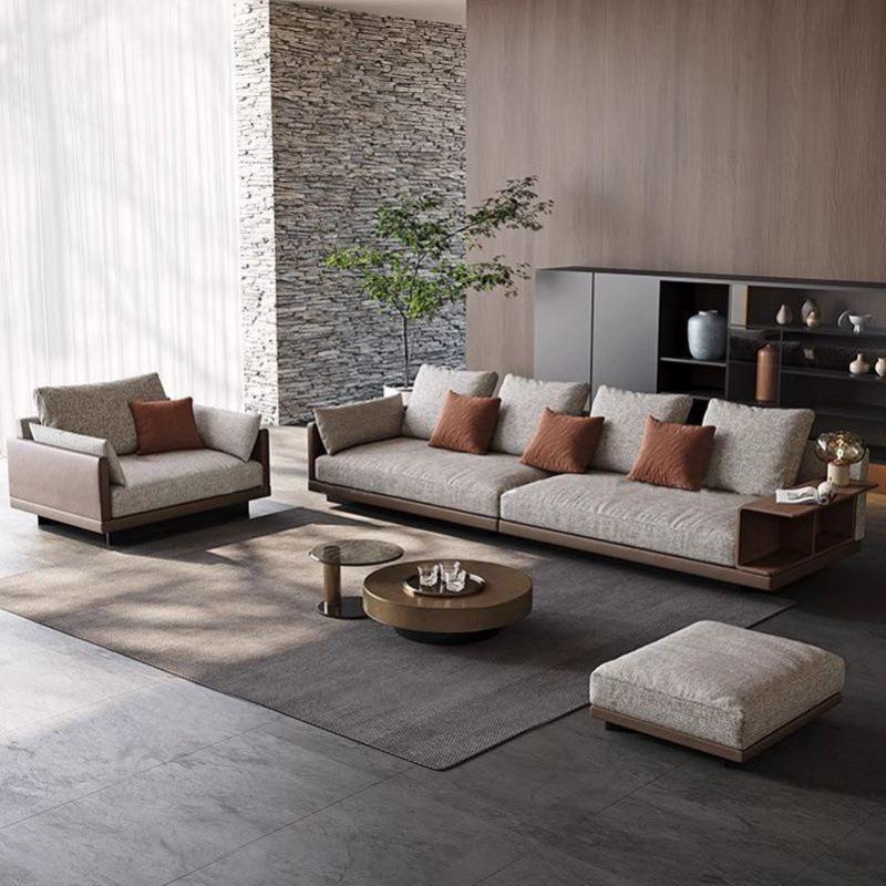 新中式康纳利棉麻布艺沙意式YRV极小户型直排可发洗简客拆厅绒布