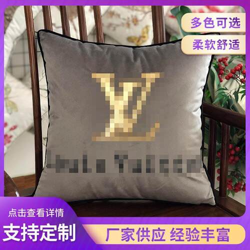 高端轻奢民宿客厅沙发床头现代美式抱枕靠垫绒布抱枕（含芯）