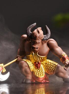 飞天饰品紫砂牛魔鬼财富别墅中国风客厅入口酒柜装饰饰品生肖牛