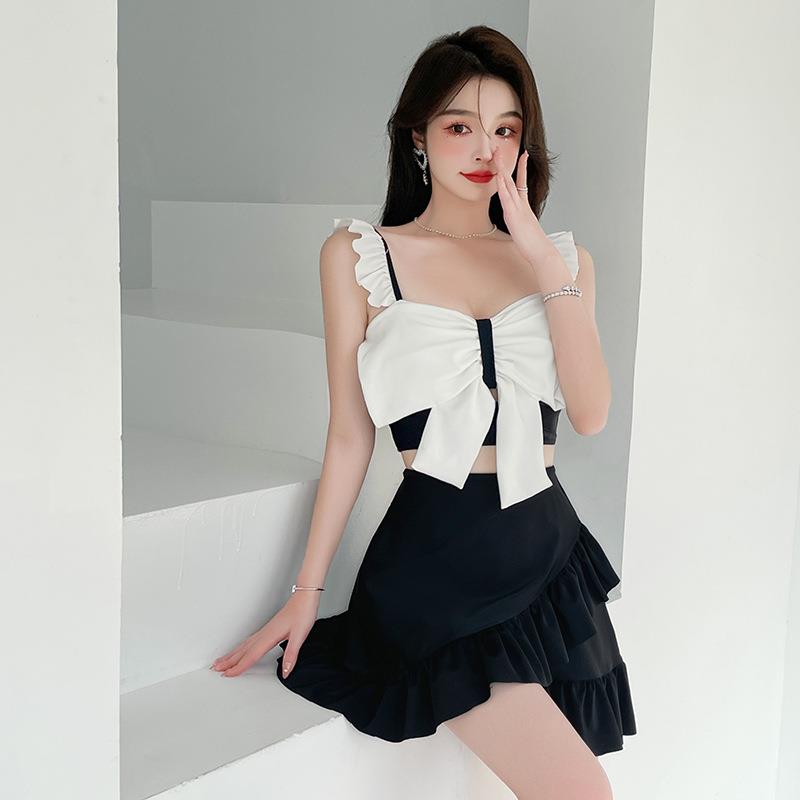 sexy suit ruffled womens belly-covering swimming swimsuit