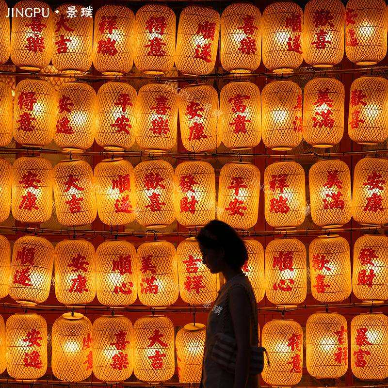 2026过新年油纸潮汕灯笼墙景区街道户外防水防晒古风装饰节日布置