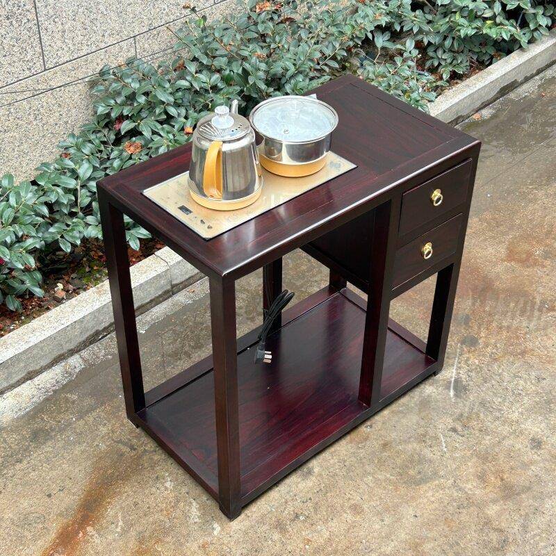 红木家具黑酸枝新中式烧水架实木办公茶水柜带抽屉职场茶台小边几