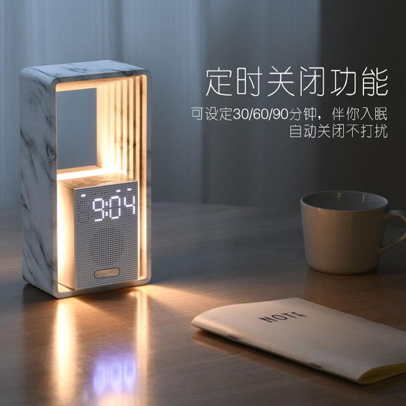 2025跨境多功能白噪音时钟闹钟贪睡创意几何立体卧室床头led夜灯