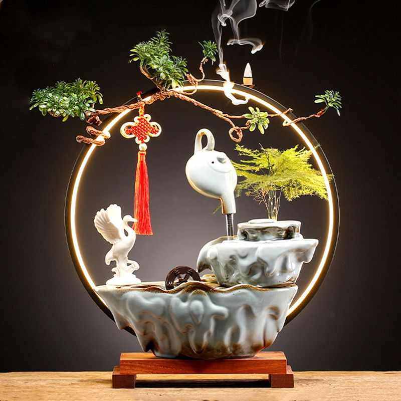 创意流水摆件招财循环水加湿陶瓷开业礼品家居客厅茶桌办公室装饰,家居饰品,流水摆件,淘宝优惠券,粉丝福利购,淘宝优惠卷