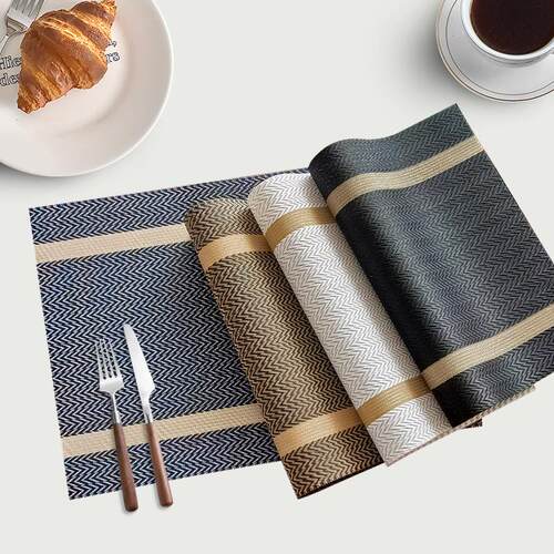 PVC Home Placemats, Gold Thread Pattern Placemats and Heat I
