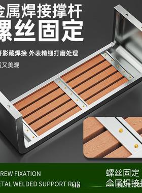 不休VGF闲凳锈钢公子园椅户外长椅庭院小区长条凳室外防腐木塑长