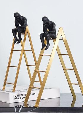 轻奢简约创意现代家居摆设电视柜软装人物摆件楼梯客厅书房装饰品