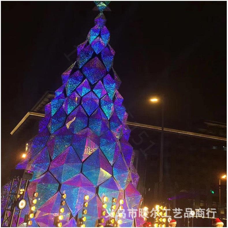 大型3-50m圣诞树绿色挂枝铁艺模型圣诞摆件异形led装饰美陈布置
