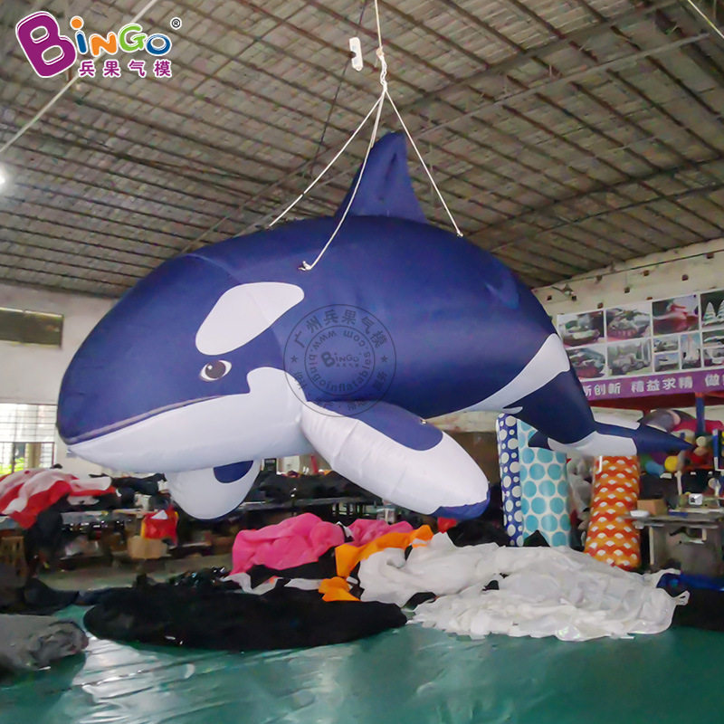 工厂直销牛津布虎鲸鲸鱼充气气模海洋生物鲨鱼酒吧户外摆件悬挂
