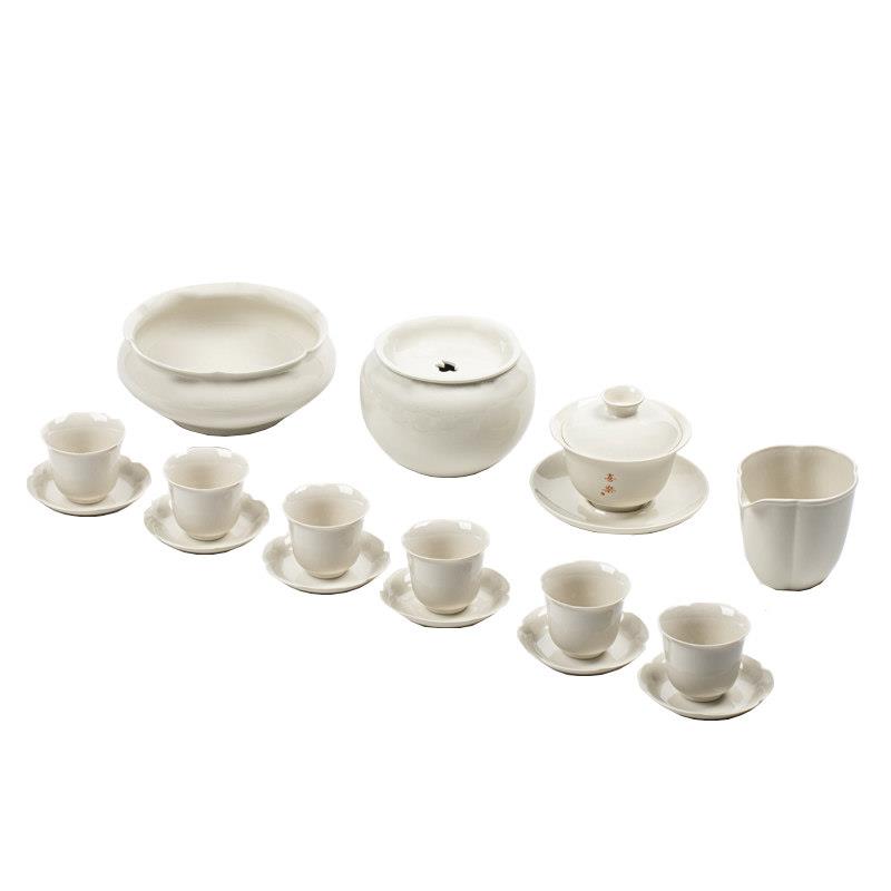 草木灰盖碗茶具套装家用陶瓷茶壶茶杯整套办公室喝茶带茶盘新款