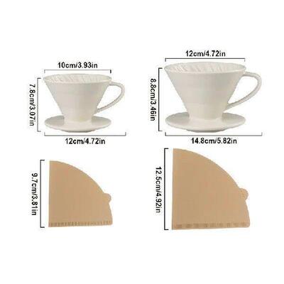 Pour Over Coffee Maker, Ceramic Coffee Filter Dripper with