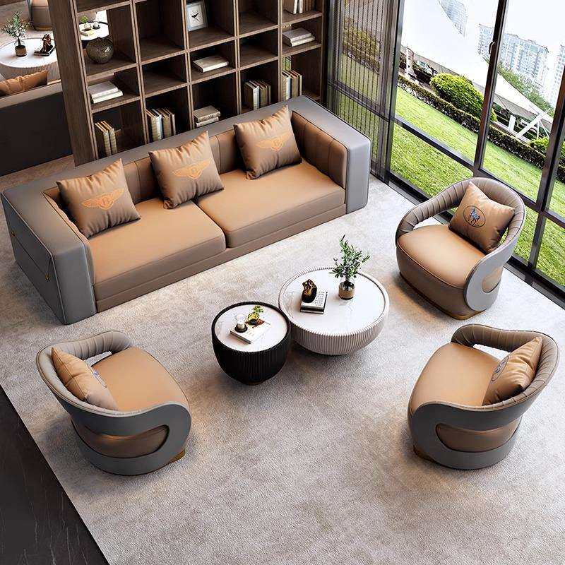 办公室会客洽谈桌椅轻奢售楼处接待沙发茶几酒店大堂商务沙发组合