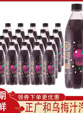 正广和乌梅汁汽水酸梅汁延中汽水600ml瓶装夏日解暑解腻碳酸饮料