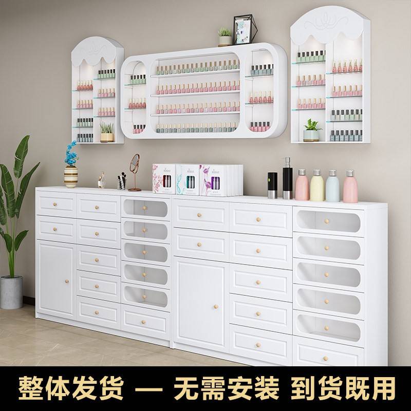 美甲店展示柜美甲柜子落地柜甲油胶收纳柜墙柜指甲油色板美甲边柜