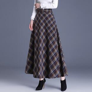 Women's plus size woolen half skirt, women's high waisted