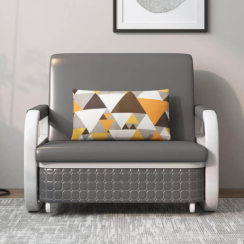 床L7超纤皮质沙发多功可折叠能用1021家用伸缩单人办公抽拉可两收