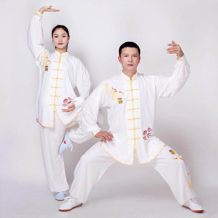 正品表八段武锦太极太服女绣龙术演服男中老年晨练功服极拳服长袖