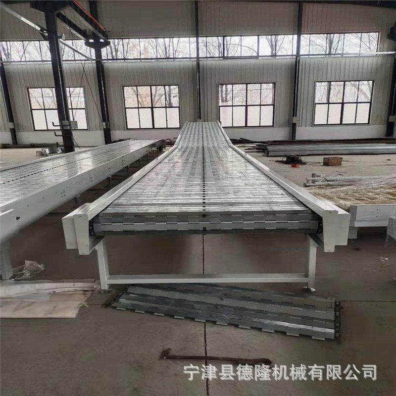 不锈钢穿轴链板传送机耐腐蚀冲孔板链传送带扣板式直行运输机定制