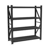 杭州货价黑色轻型角钢货架衣柜家用阳台收纳架置物架组装 简易货架