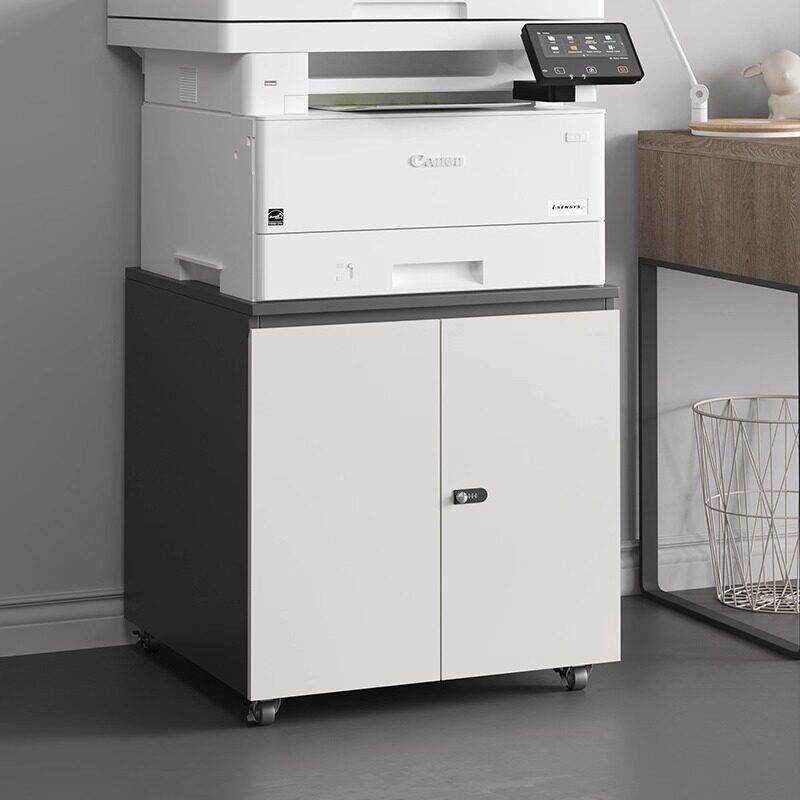 木制打印机柜工作台覆印机底座柜带锁置柜A4落地式移动低柜