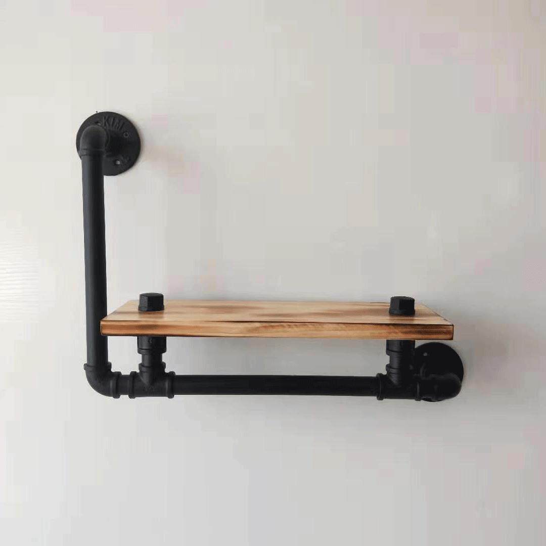 复古壁挂架美式工架饰业风水管置物浴室毛巾536923架上装墙书架层