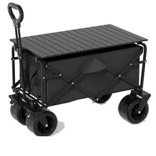 户外露营车可折叠手推车超大野营野餐营地车拉杆小拖车摆摊厂家