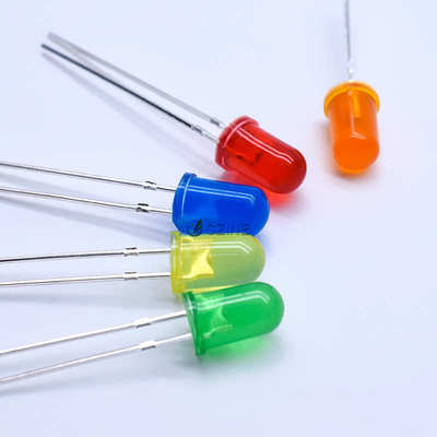 f5红发红灯珠5mm红灯绿蓝发蓝灯黄橙色黄光直插式led灯珠二极管