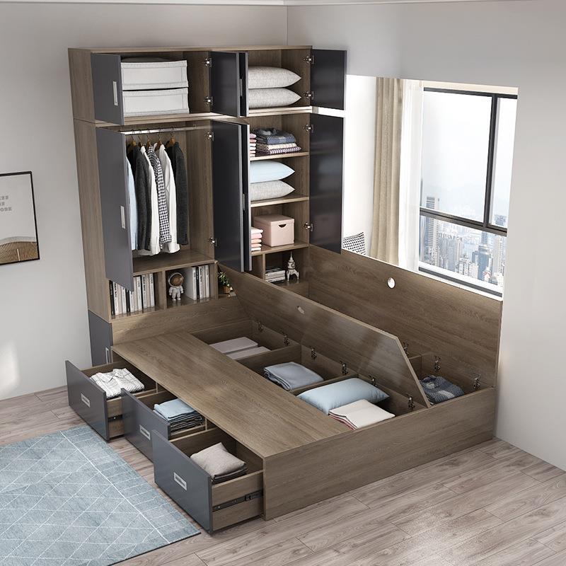 榻榻米衣柜床多功儿童床衣能组合家用简体约15衣帽间实木床柜柜一