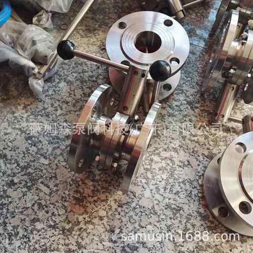 不锈钢SS304/316L卫生级蝶阀D41X法兰蝶阀拉杆法兰式卫生级蝶阀