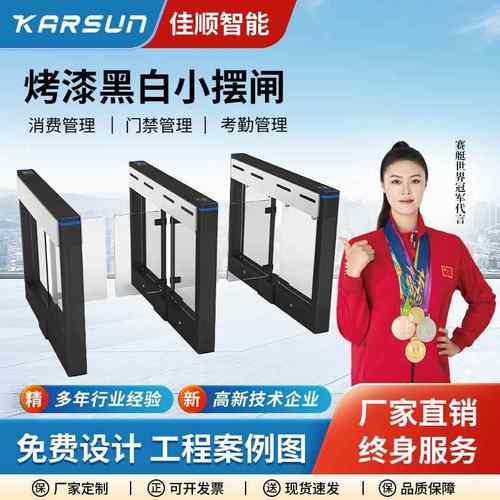 写字楼大厦人行通道闸小区学刷卡识别门禁管理系统烤漆黑白小摆闸