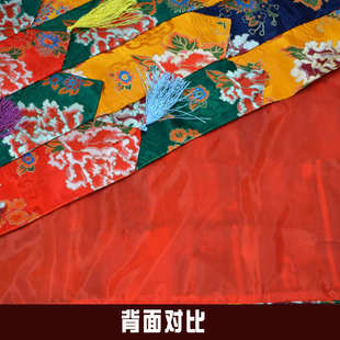 密宗藏传寺院寺庙佛堂装饰高3米藏式五色牡丹花佛宝幡挂宝幢幡