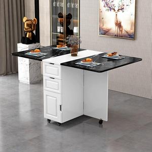 约W7折叠餐桌家用小户型桌简现代F765M6SM多功能长方子形可饭移动