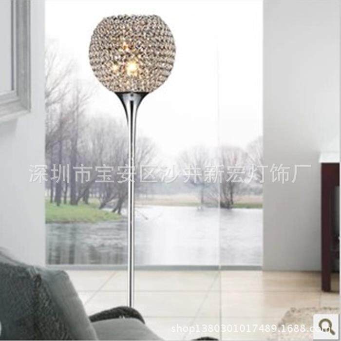 北欧现代K9水晶落地灯客厅卧室床头书房轻奢立灯酒店客厅灯具
