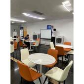 批发轻奢亮光岩板小圆桌阳台谈判桌接待酒店商务休闲洽谈桌椅组合