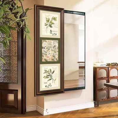 中古风镜子可推拉隐藏式全身镜装饰式画画美玄关JEC壁画卧穿室衣