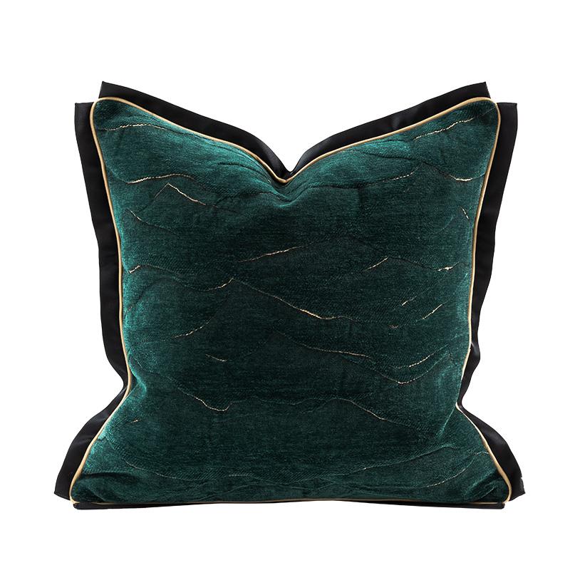 高档轻奢沙发抱枕样板房垫床头靠汽靠枕客靠厅欧式墨绿车色背