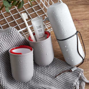 旅行牙刷盒便携式 情侣牙缸创意简约牙具收纳 洗漱口杯刷牙杯子套装