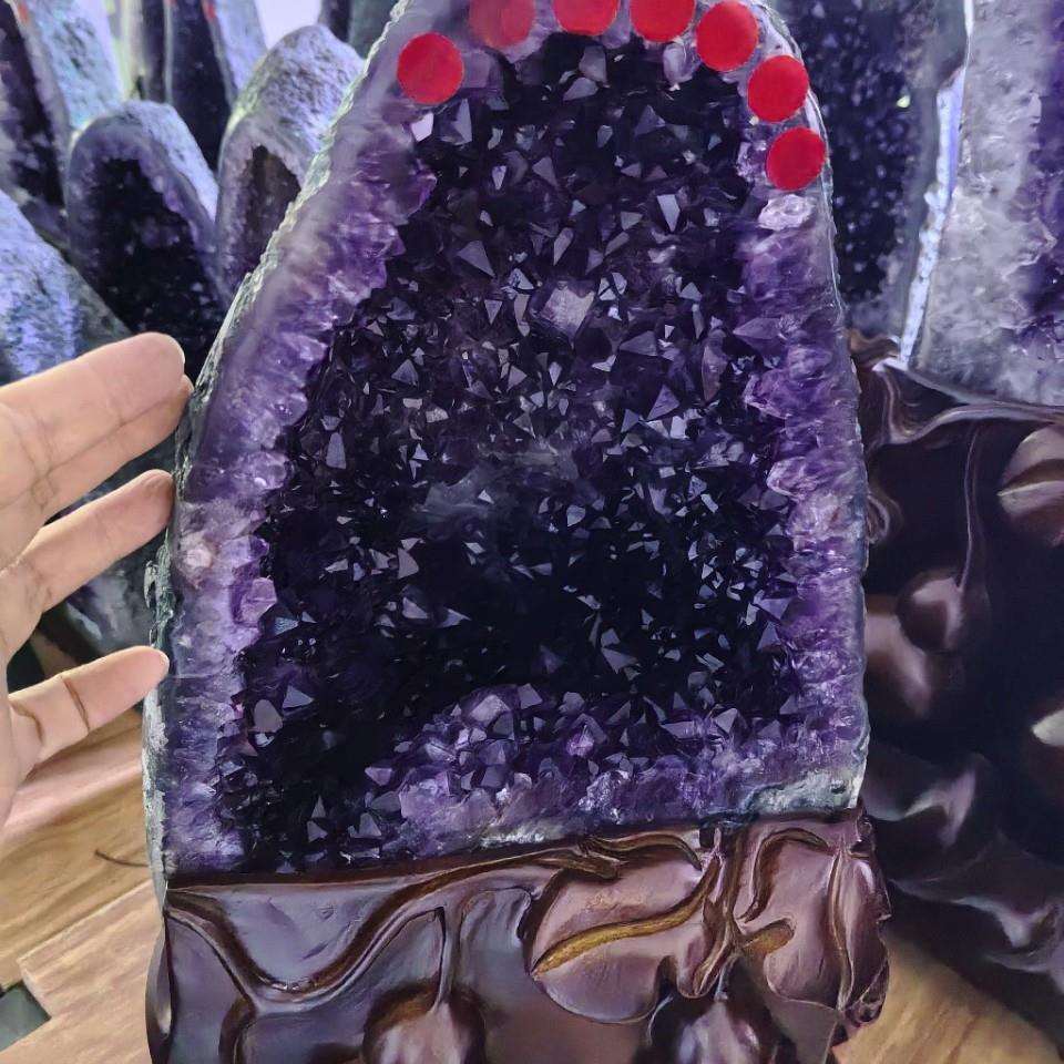 紫水晶洞紫晶洞风水摆件原矿石水晶洞