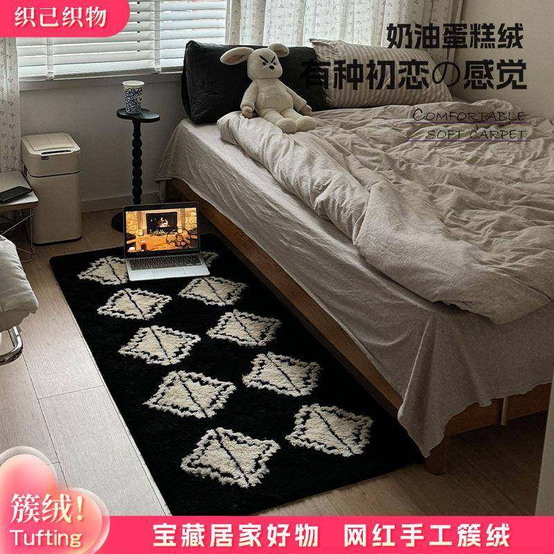 织己织物中古风植绒卧室客厅卧室装饰垫床边毯加厚地垫客厅地毯,居家布艺,床边毯,淘宝优惠券,粉丝福利购,淘宝优惠卷