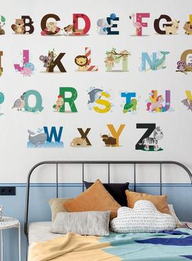 旅康CH27002AB小动物字母表卡通形象可爱儿童房间书桌墙面早教贴