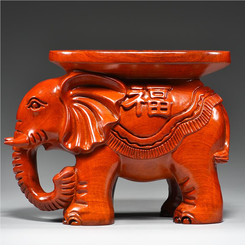 几花梨实木雕大象凳子摆GG01051件落地客厅换鞋家用门口关玄茶凳
