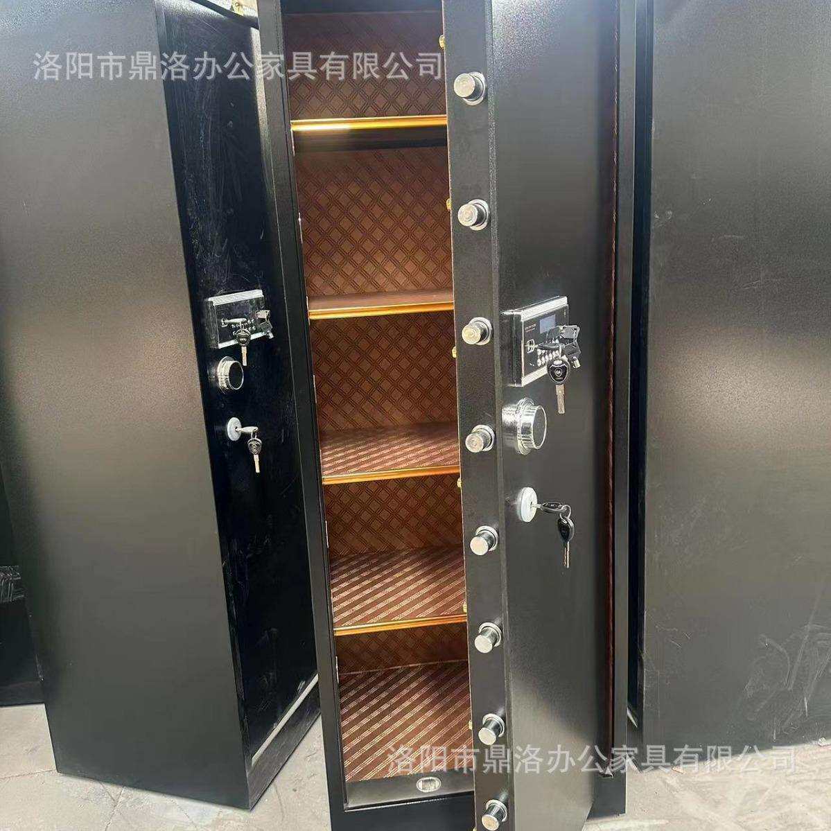 1米8保险柜单门全钢家用办公防盗指纹密码黑/咖保管箱密码锁