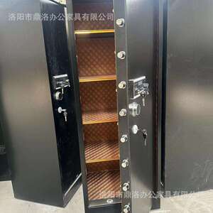 1米8保险柜单门全钢家用办公防盗指纹密码黑/咖保管箱密码锁