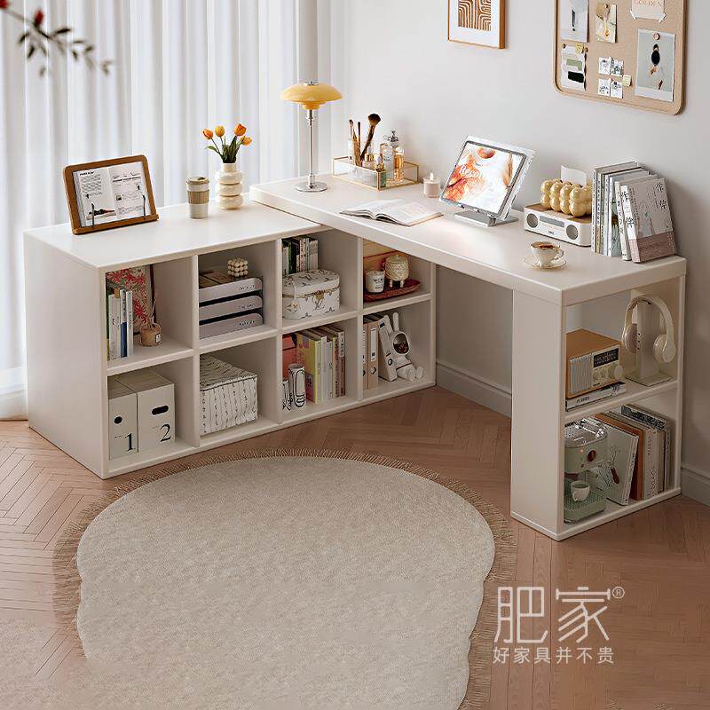 转角书桌书架一体电脑桌卧室家用女生梳妆台l型拐角办公桌ZTF988